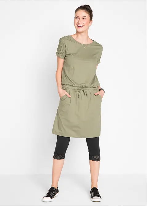 Capri legíny s krajkovým detailem, bonprix