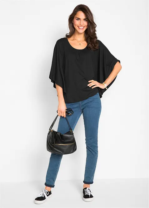 Visk&oacute;zov&eacute; triko s netop&yacute;ř&iacute;mi ruk&aacute;vy, bonprix