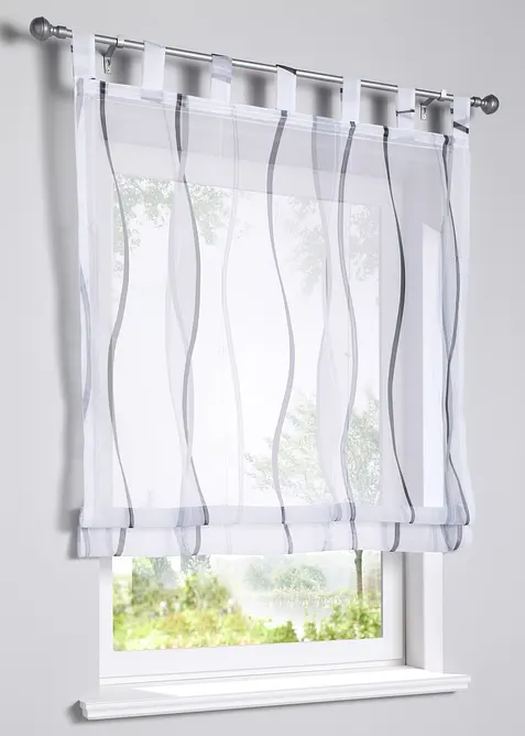 Řasící roleta s vlnkovým vzorem, z recyklovaného polyesteru, bonprix