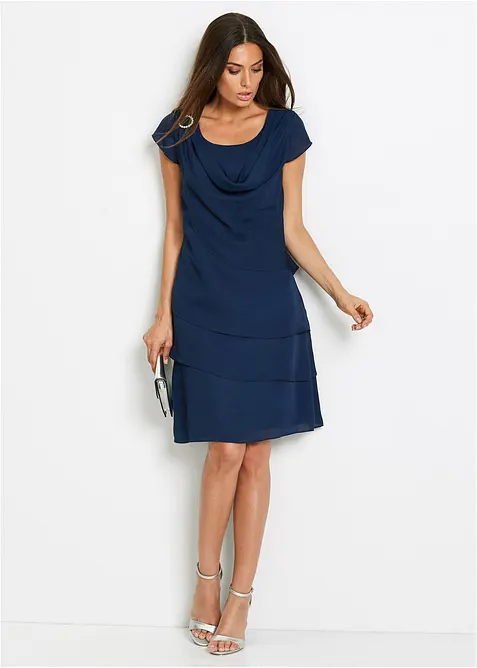 Minišaty s vrstveným vzhledem a dekorativním doplňkem, bonprix