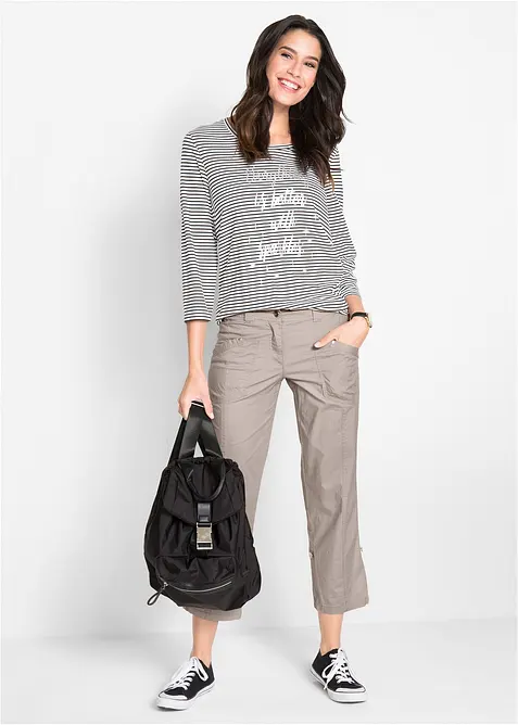 3/4 strečov&eacute; cargo kalhoty, bonprix