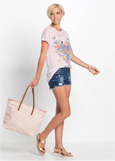 Triko s nati&scaron;těn&yacute;mi mot&yacute;ly, bonprix