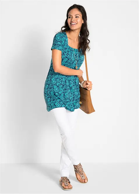 Úpletová tunika s krátkým rukávem, bonprix