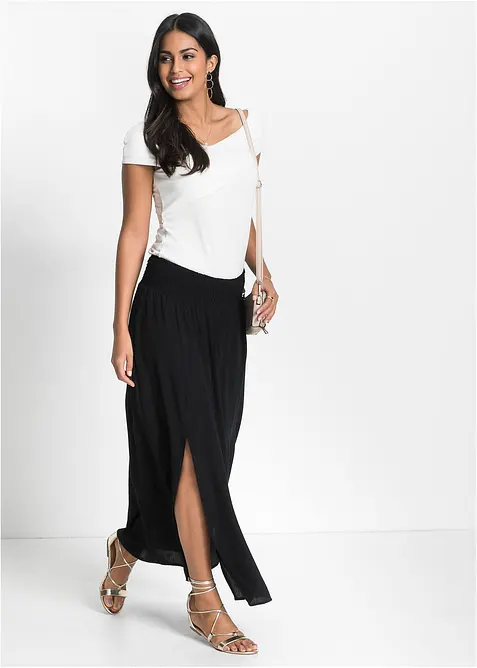 Dlouhá sukně ze splývavé viskózy, bonprix