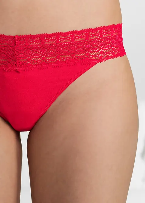 Kalhotky tanga s krajkou (5 ks v balení), bonprix