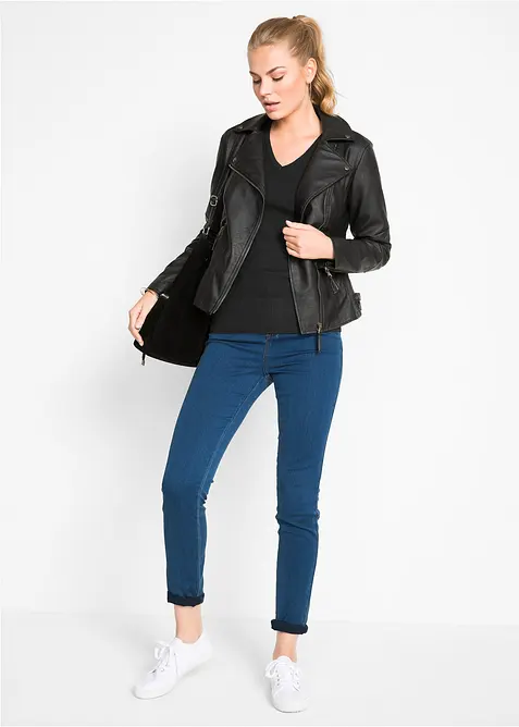 Svetr z jemn&eacute;ho &uacute;pletu s v&yacute;střihem do V, bonprix