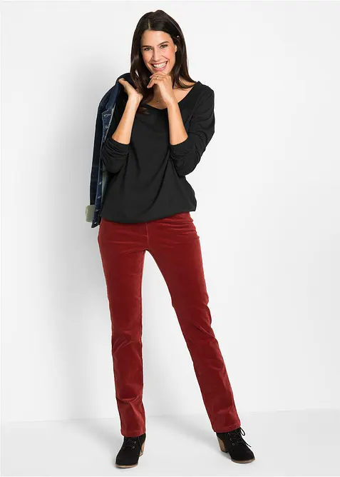 Triko s dlouh&yacute;m ruk&aacute;vem a průvlekem na gumičku, z čist&eacute; bavlny, bonprix