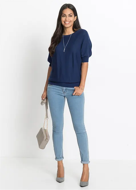 Svetr z jemné pleteniny z bavlněné směsi, bonprix