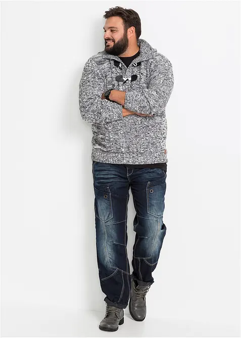 Svetr s kapucí, ze silnější pleteniny s obsahem bavlny, bonprix