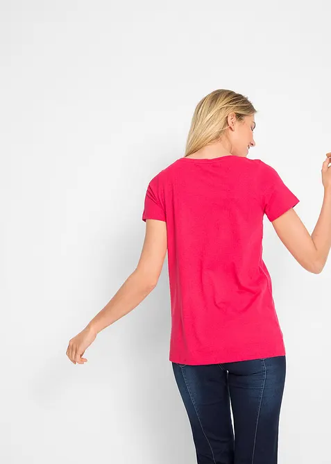 Tričko s natištěným srdcem, z organické bavlny, bonprix