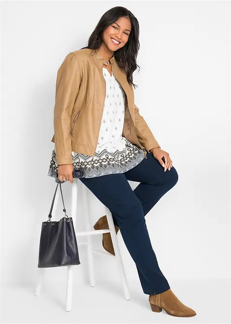 Úpletová tunika ze směsi bavlny a viskózy, bonprix