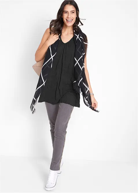 Dlouhý top s pomačkaným efektem, bonprix