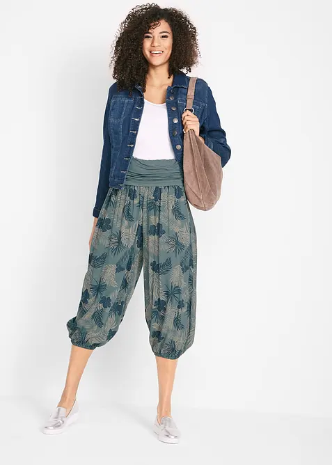 3/4 kalhoty ze splývavé směsi s viskózou, bonprix