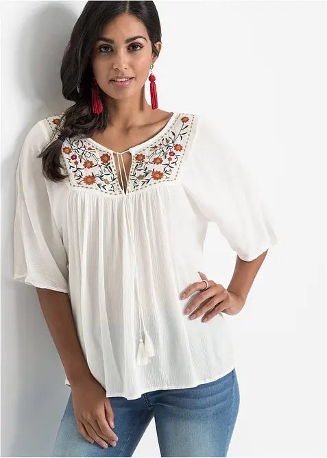 Tunika se zmačkan&yacute;m vzhledem, z měkk&eacute; visk&oacute;zy, bonprix