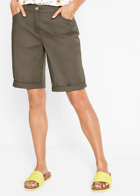 Bavlněné bermudy Papertouch s pohodlným pasem, bonprix