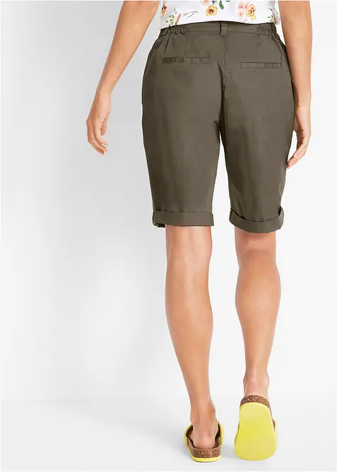 Bavlněné bermudy Papertouch s pohodlným pasem, bonprix