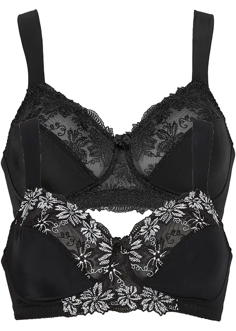 Podprsenka bez kostic, s polstrovanými ramínky (2 ks v balení), bonprix