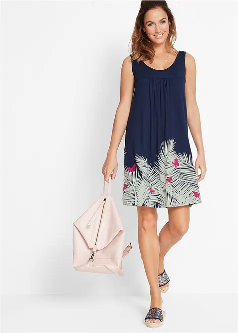 Krátké žerzejové šaty bez rukávů, bonprix