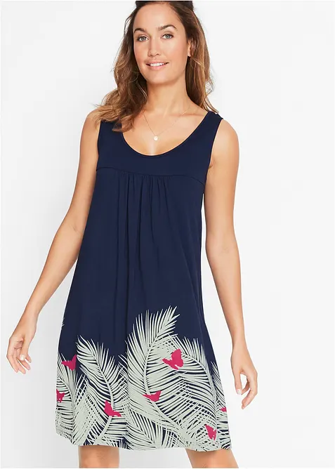 Krátké žerzejové šaty bez rukávů, bonprix