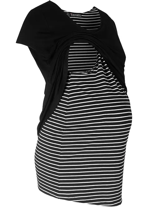 Těhotenské/kojicí tričko z viskózy 2v1, bonprix