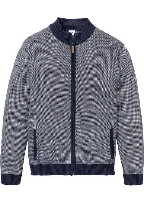 Svetr na zip a se stojáčkem, z hrubé pleteniny z čisté bavlny, bonprix