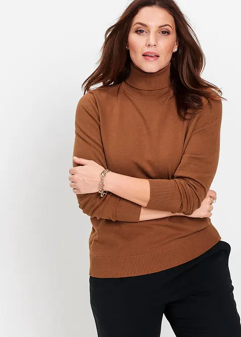 Svetr s rol&aacute;kov&yacute;m l&iacute;mcem, bonprix