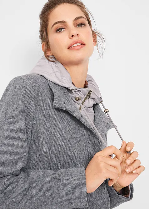 Kr&aacute;tk&yacute; zimn&iacute; kab&aacute;t ve vlněn&eacute;m vzhledu 2 v 1, bonprix