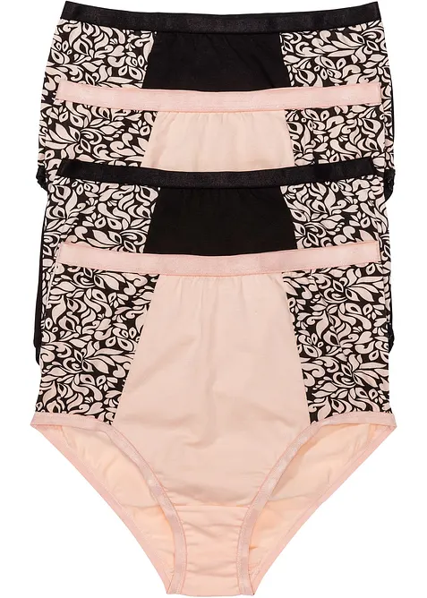 Vysoké kalhotky s organickou bavlnou (4 ks v balení), bonprix