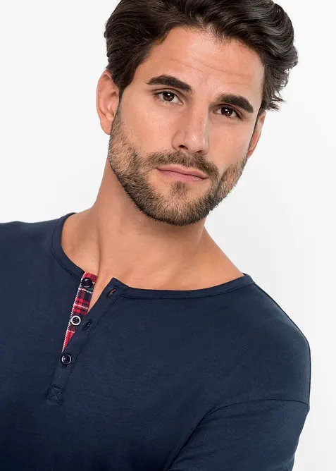 Pyžamo z čisté bavlny, s knoflíkovou lištou a dlouhými rukávy, bonprix