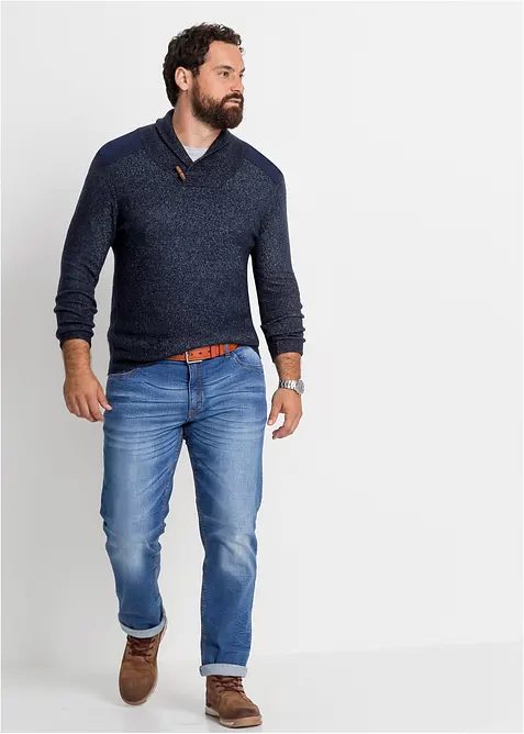 Svetr z jemné pleteniny, se šálovým límcem, bonprix