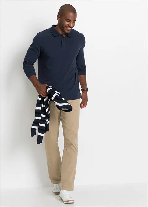 Polo triko s dlouh&yacute;m ruk&aacute;vem, bonprix