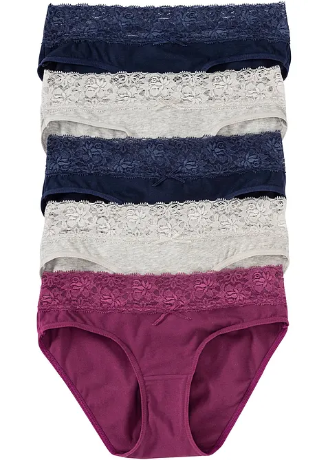 Kalhotky s krajkou (5 ks v balen&iacute;), bonprix