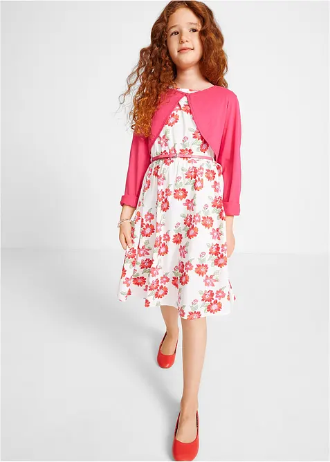 Šaty + pásek + bolerko (3dílná souprava), bonprix