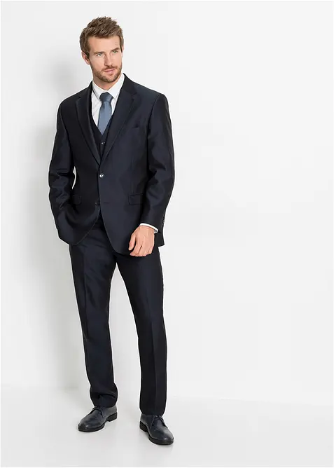 Oblek s vestou a kravatou (4dílná souprava), Regular Fit, bonprix