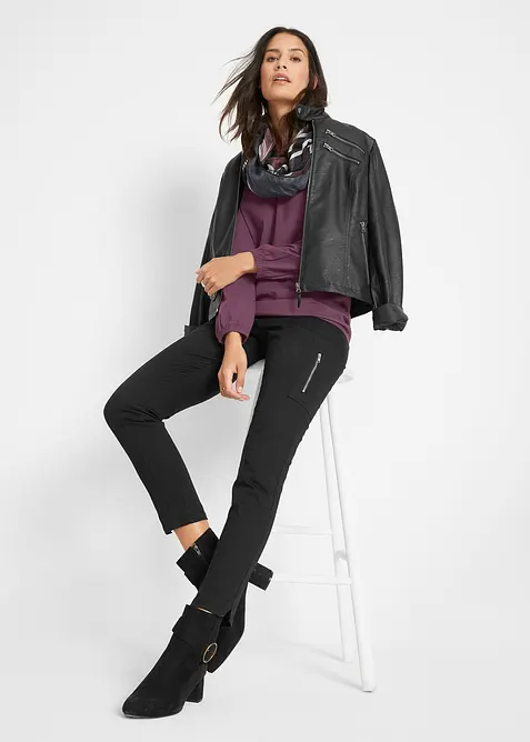 Triko s dlouhým rukávem a průvlekem na gumičku, z čisté bavlny, bonprix