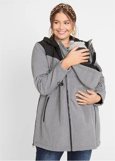 Krátký softshellový těhotenský/nosicí kabát, bonprix