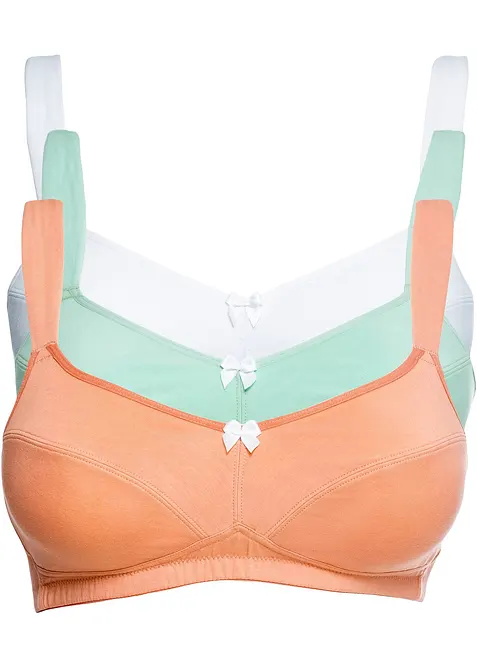 Podprsenka bez kostic, s bavlnou (3 ks v balen&iacute;), bonprix