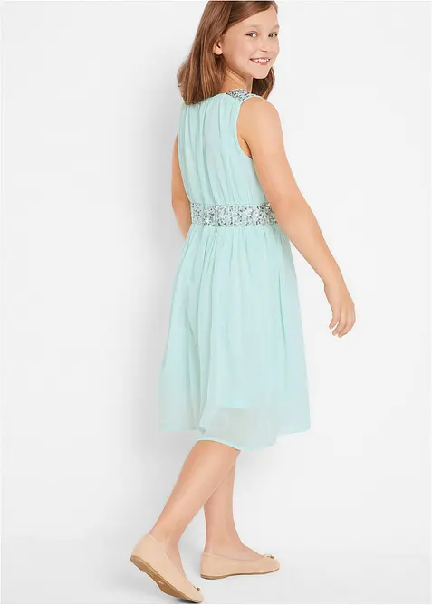 Šifonové šaty s flitrovým páskem, bonprix