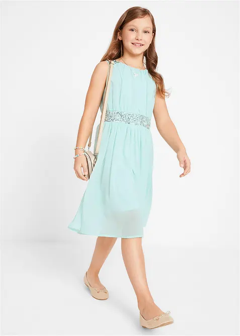 Šifonové šaty s flitrovým páskem, bonprix