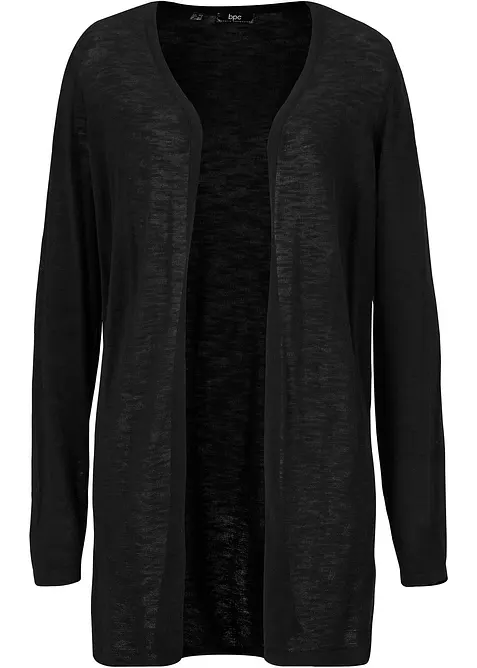 Pletený kabátek z čisté lehké bavlny s texturou slub, bonprix