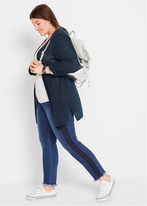 Pletený kabátek z čisté lehké bavlny s texturou slub, bonprix