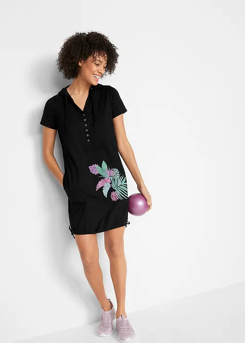 Bavlněné šaty, krátký rukáv, bonprix