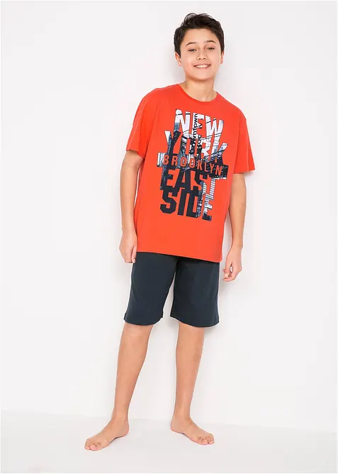 Kr&aacute;tk&eacute; pyžamo z čist&eacute; bavlny (2d&iacute;ln&aacute; souprava), bonprix