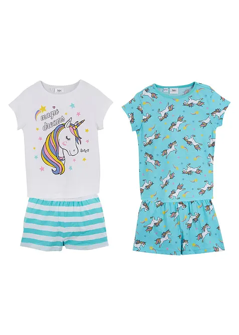 Krátké pyžamo z čisté bavlny (4dílná souprava), bonprix