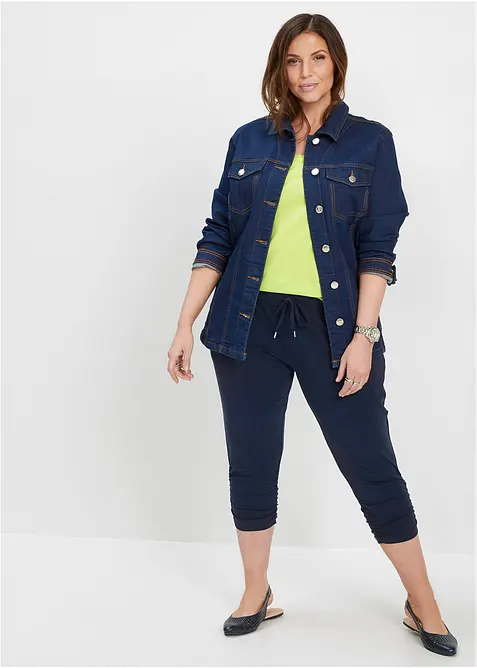 Žerzejov&eacute; kalhoty z bavlněn&eacute; směsi, bonprix