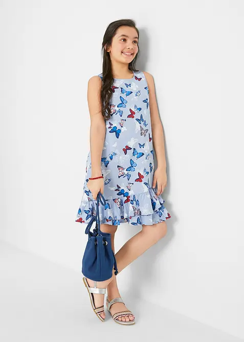 Žerzejové šaty z čisté organické bavlny, s volány, bonprix