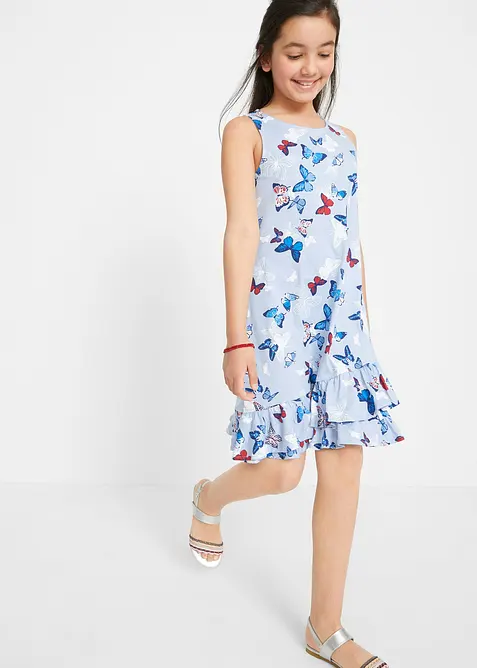 Žerzejové šaty z čisté organické bavlny, s volány, bonprix