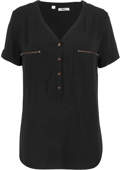 Halenka s kr&aacute;tk&yacute;m ruk&aacute;vem, ze spl&yacute;vav&eacute; visk&oacute;zy, bonprix