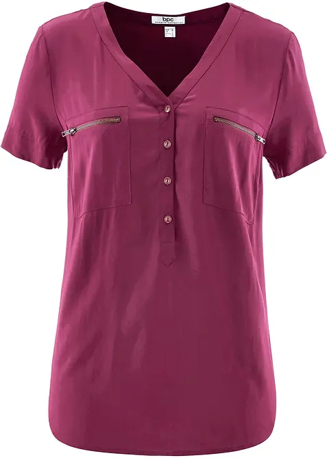 Halenka s krátkým rukávem, ze splývavé viskózy, bonprix