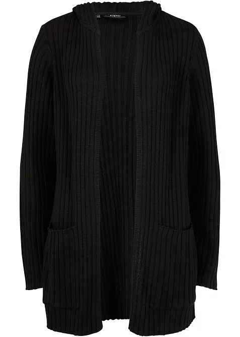 Pletený kabátek s kapucí, bonprix